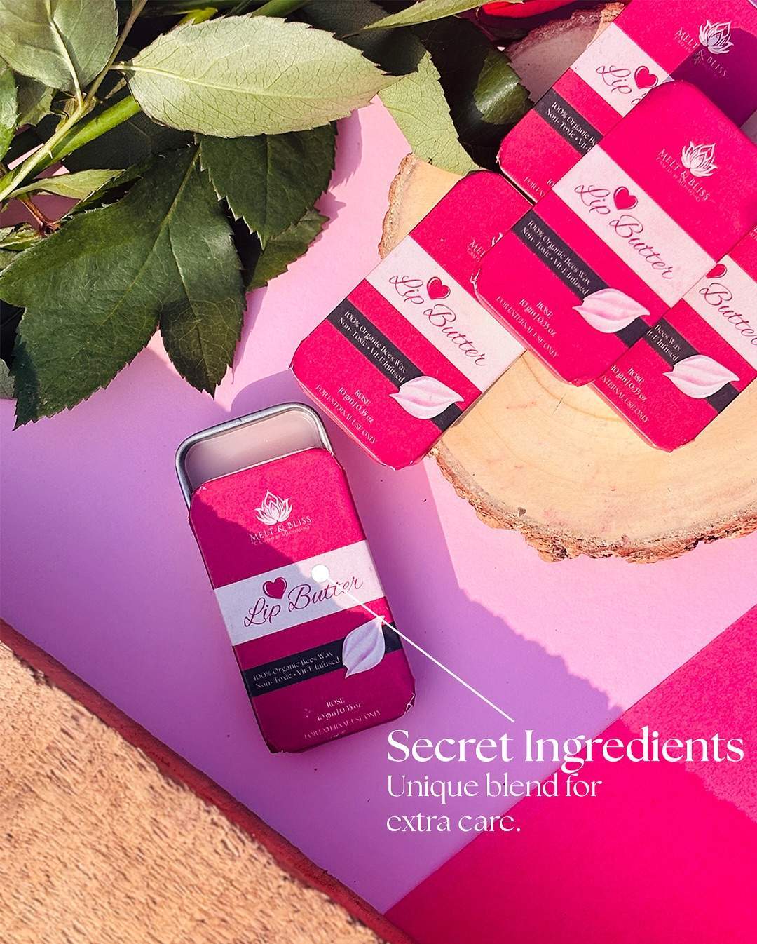 Lip Butter (Slider) | Melt & Bliss Lip Healing Butter | Made from Pure Butters & Wax | Skin Care | Non-Toxic | 15 gm | Lip Care | No Added Preservatives | Vitamin E Hydration | Hand Poured in Bharat - Image 4